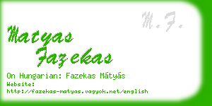 matyas fazekas business card