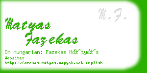 matyas fazekas business card